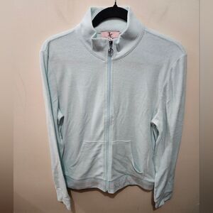 Juicy Couture Blue Velour Full Zip Pockets Y2K Inspired Jacket Sweatshirt Xlarge